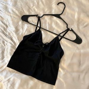 brandy melville lace up crop top